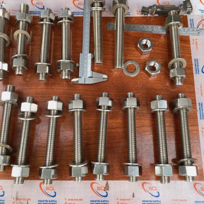 Bu lông hanh ren / Stud bolt A193 B8 / A194 8 ANSI Stud Hex Nut Heavy.
