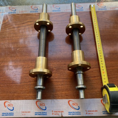 Chế tạo ổ ren đồng + trục vít ren vuông - Fabricate copper axle bearing + guide screw shaft